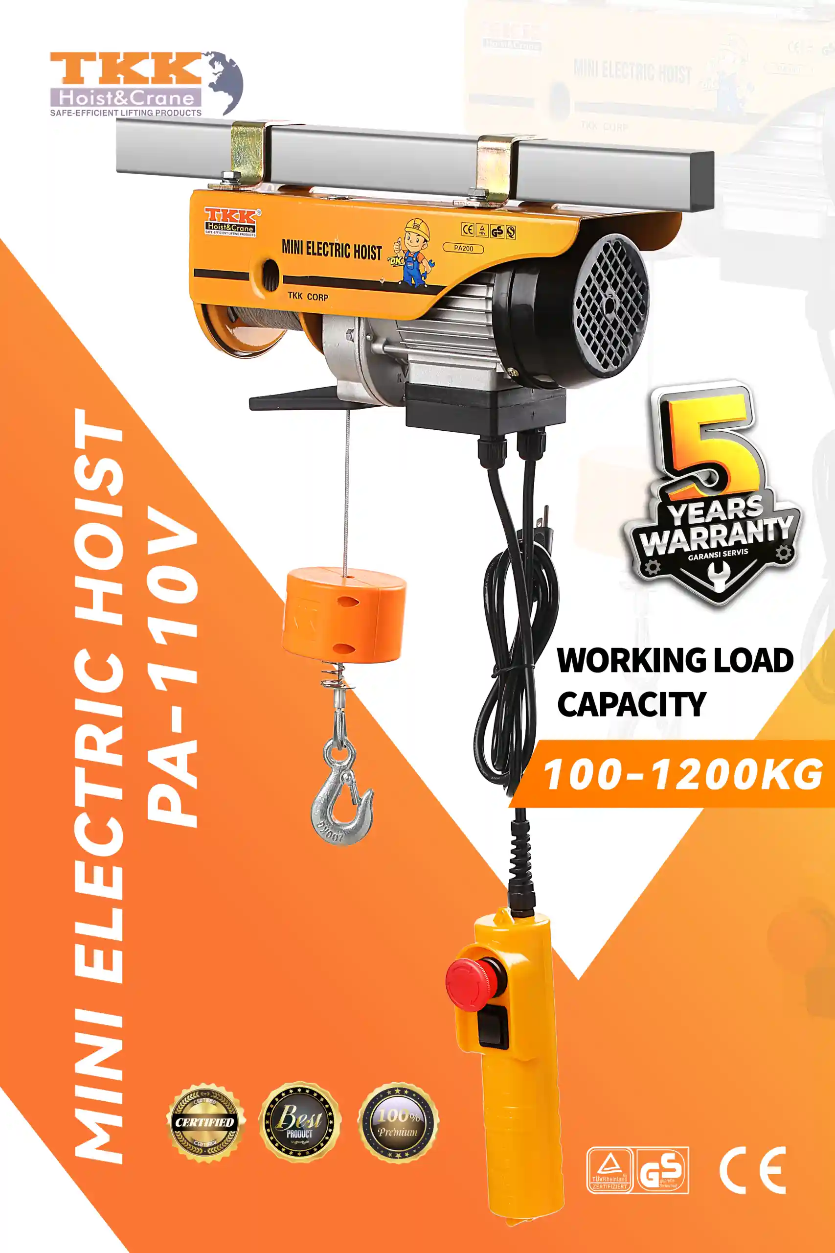 PA Series Mini Electric Hoist, Also Named Electric Winch, Electric Cable Hoist