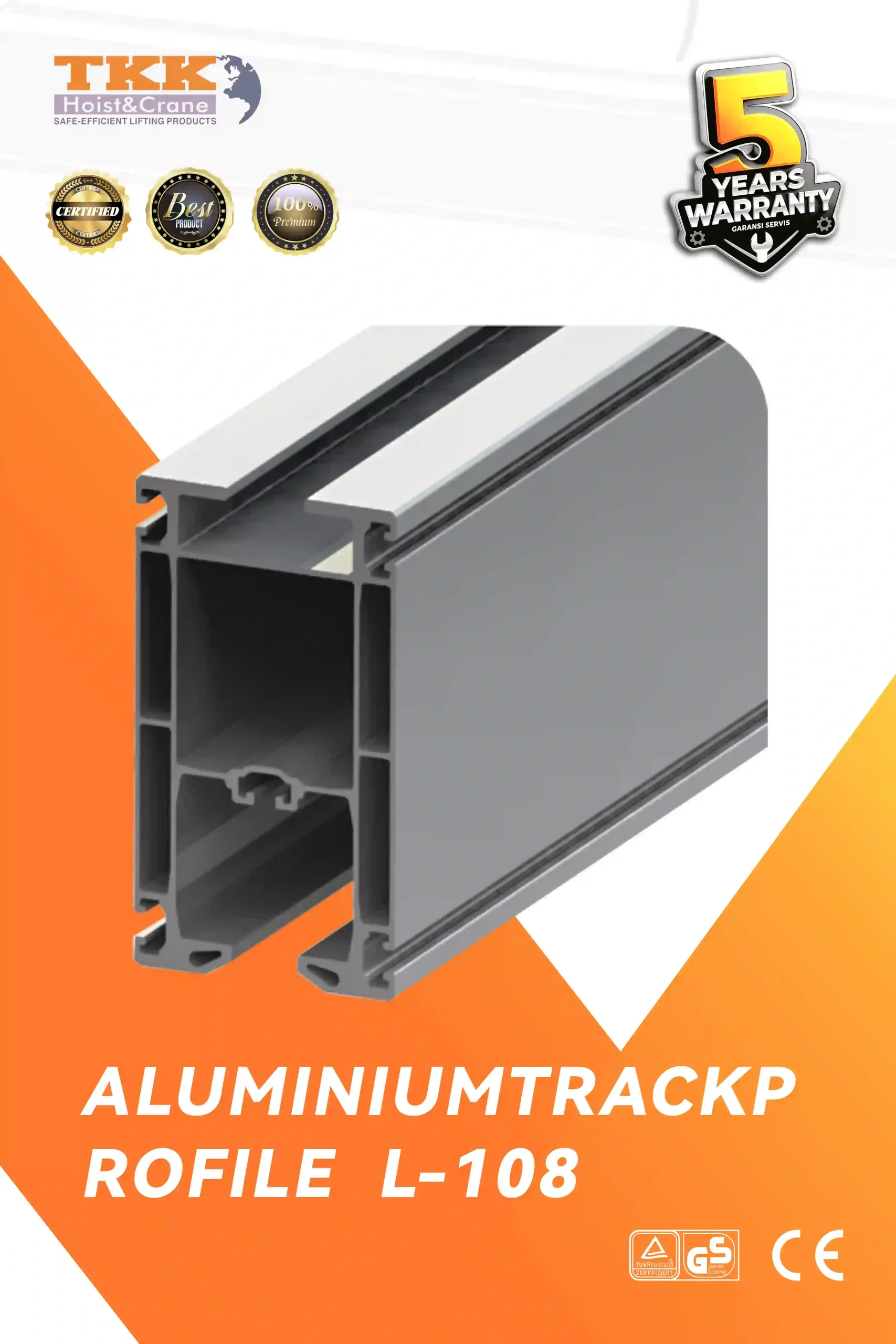 TKK Aluminium Track Profile L-108 – Lightweight Aluminium Rail for KBK Crane Systems