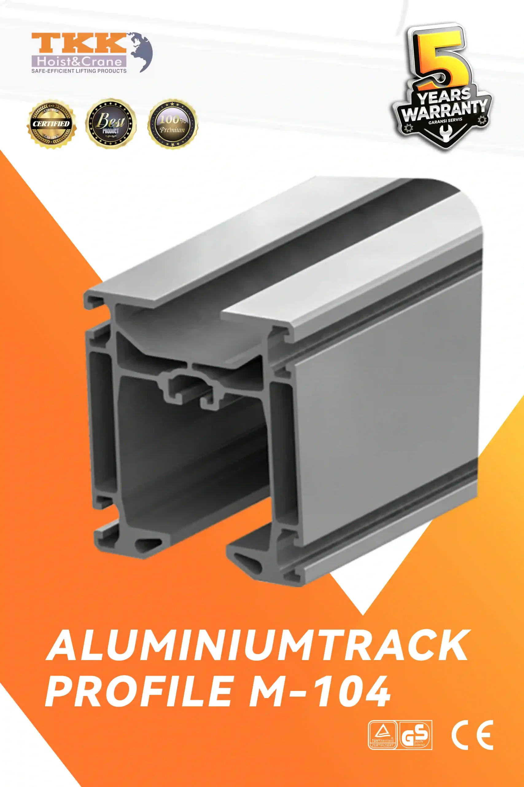 TKK Aluminium Track Profile M-104 – Aluminium Crane Track Profile for KBK Rail System