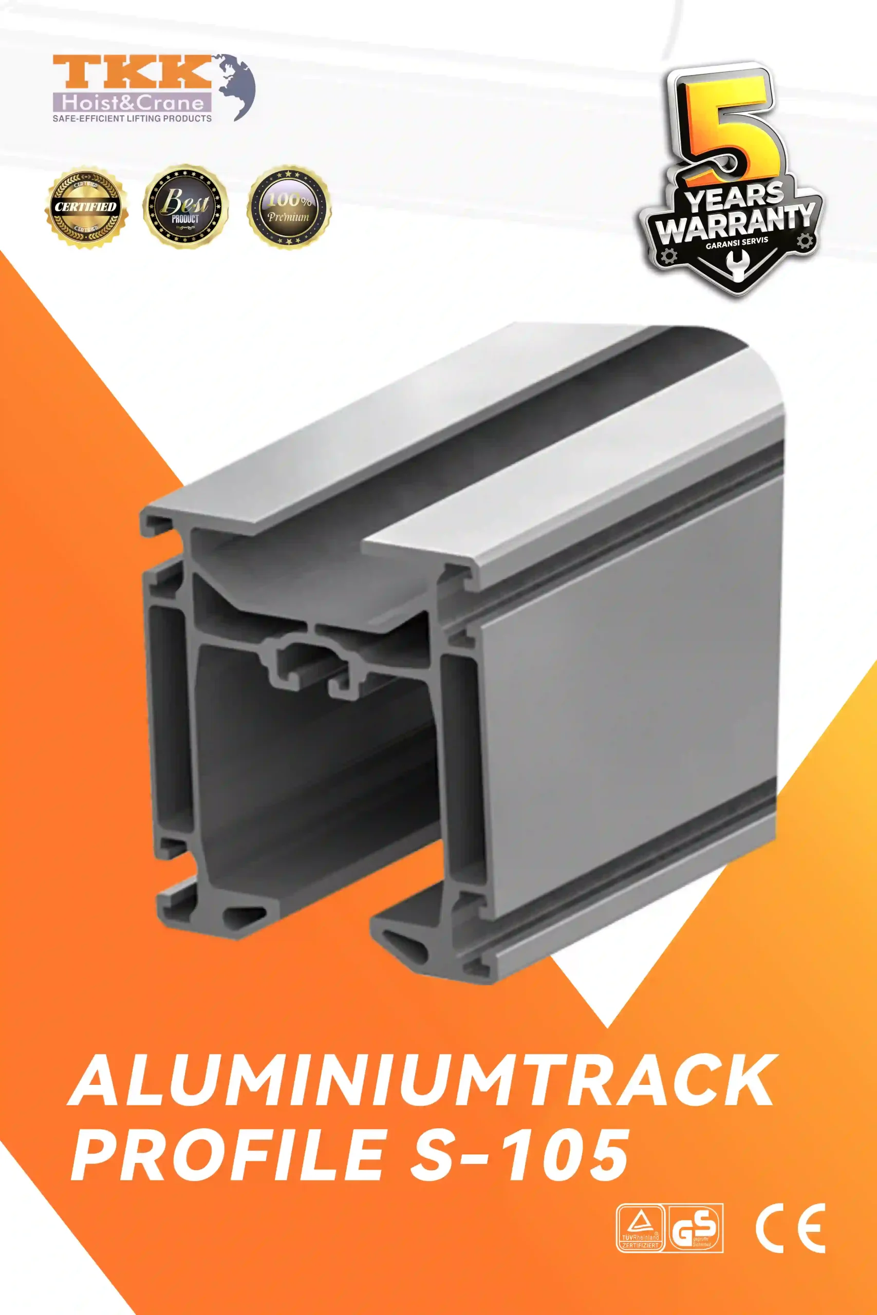 TKK Aluminium Track Profile S-105 – Lightweight Aluminium Rail for KBK Crane Systems