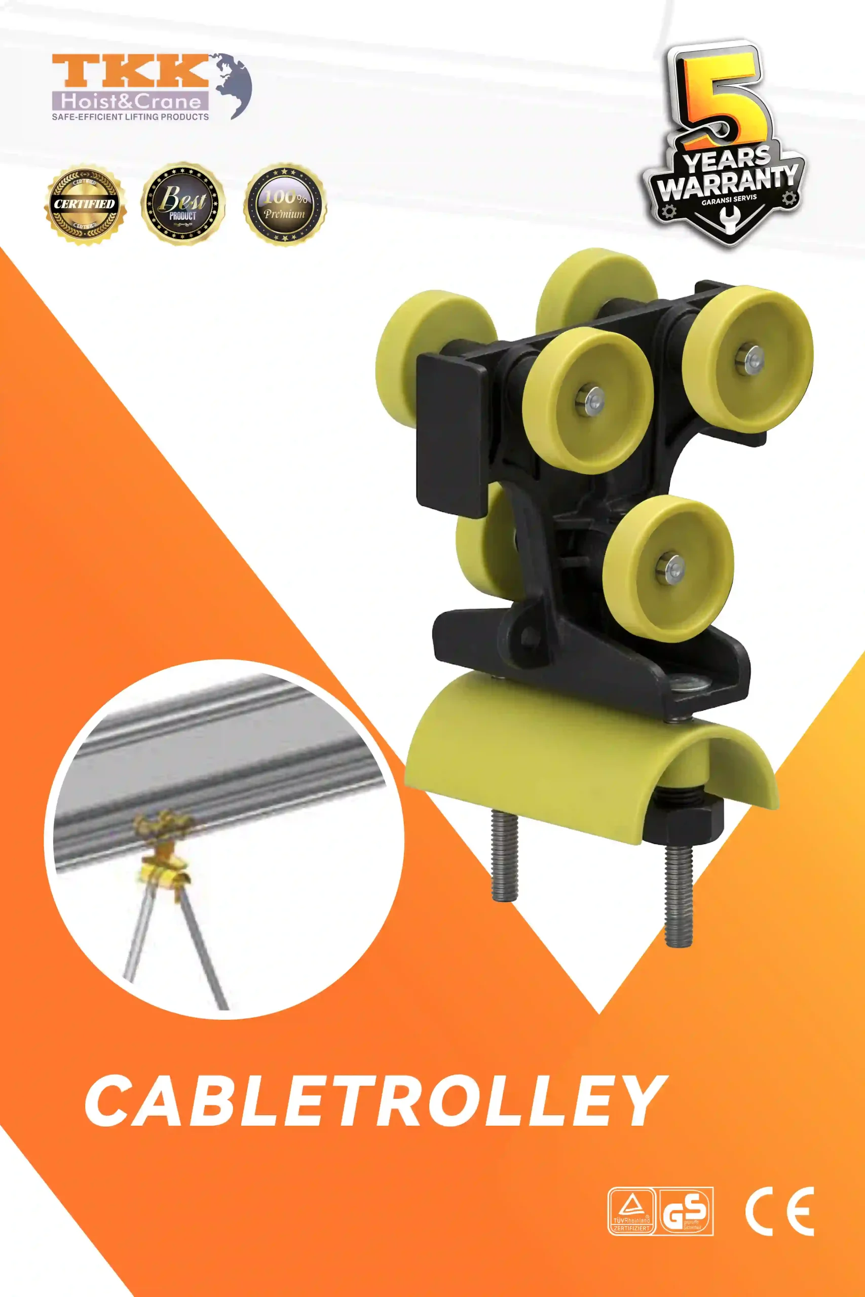 TKK Cable Trolley for Aluminium Track System- Smooth Cable Carrier for Crane Systems