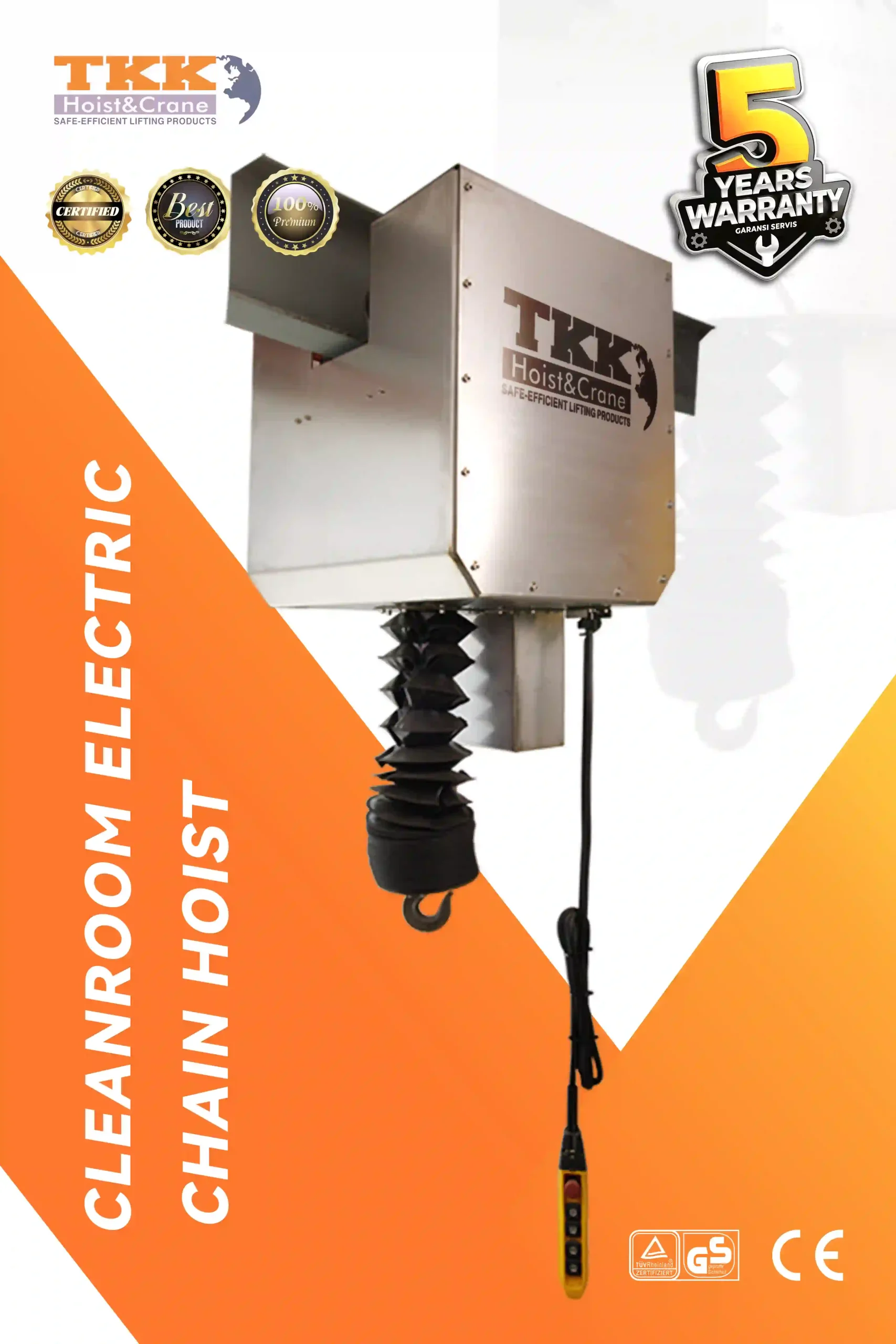 TKK Cleanroom Electric Chain Hoist – Stainless Steel Electric Hoist for Clean Industries