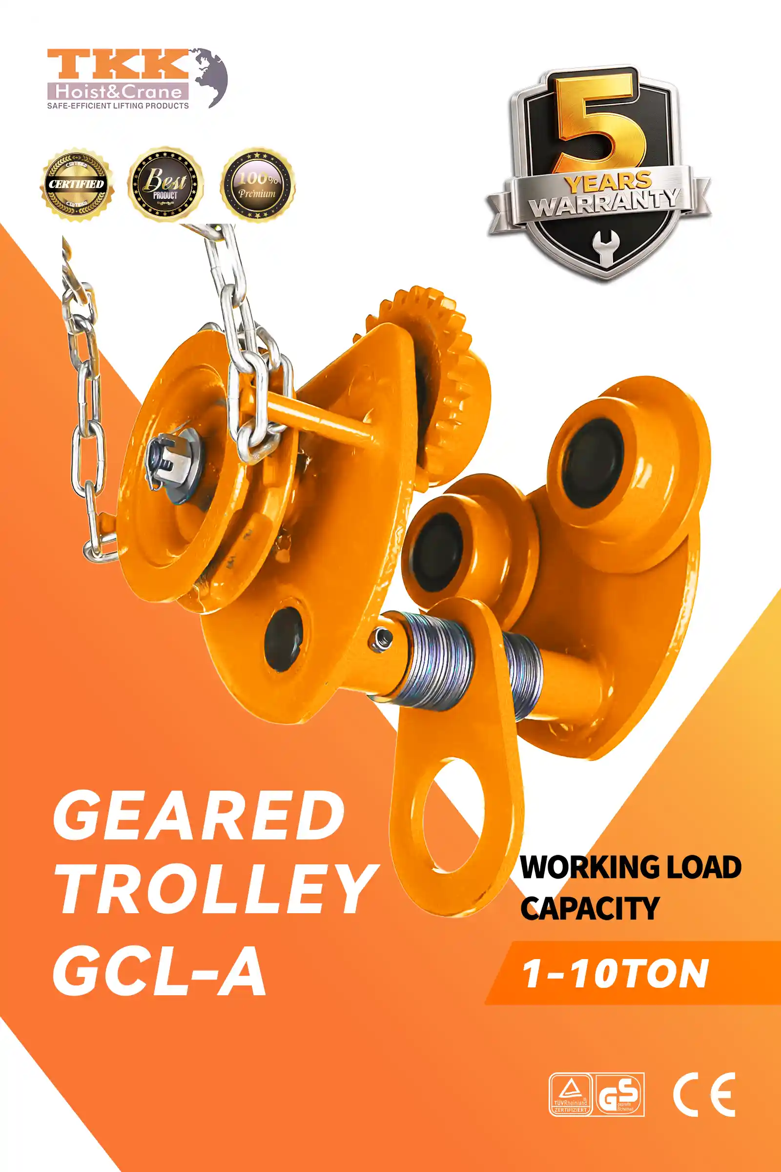 TKK GEARED TROLLEY GCL A - Hand Chain Geared Trolley for Beam System