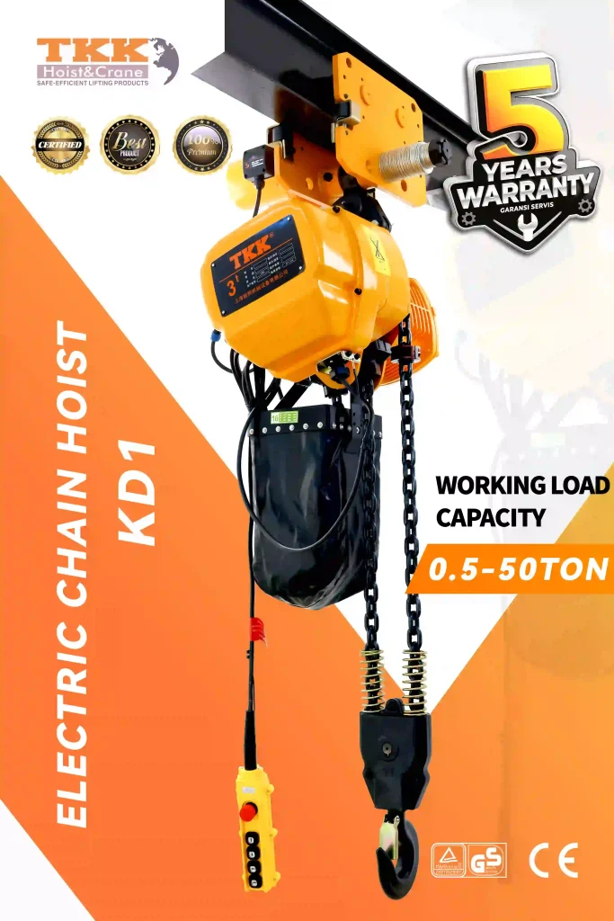 TKK KD1 Electric Chain Hoist – Heavy Duty Electric Hoist 0.5 Ton to 50 Ton