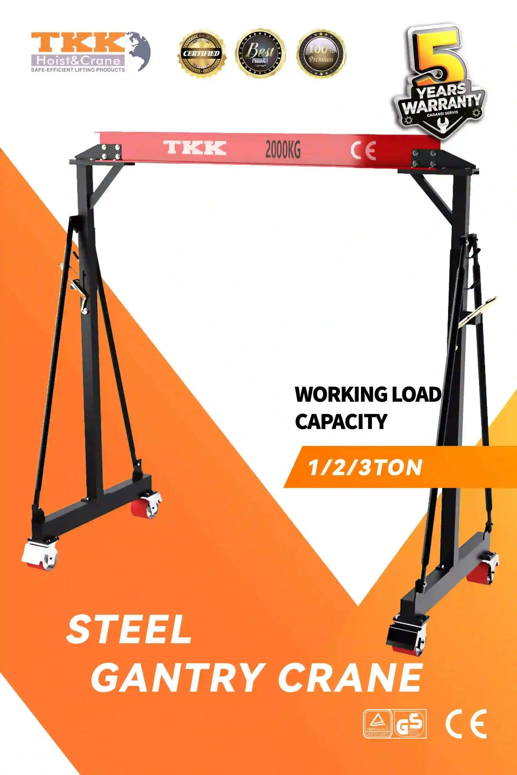 TKK Steel Gantry Crane – Portable Mobile Gantry Crane TYGM Series 1 Ton to 3 Ton